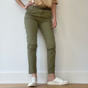 Scotch & Soda Green Regular Belted Chinos - 25